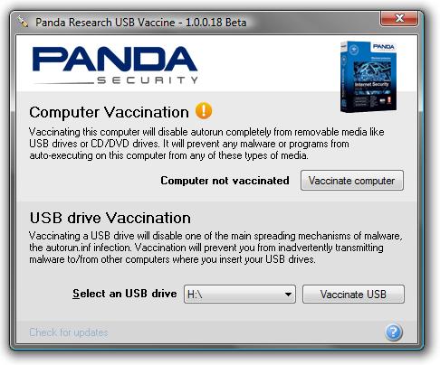 Panda USB Vaccine, proteccion contra virus en memorias USB