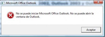 ¿Que hacer cuando sale "No se puede iniciar outlook. No se puede abrir la ventana de Outlook."?