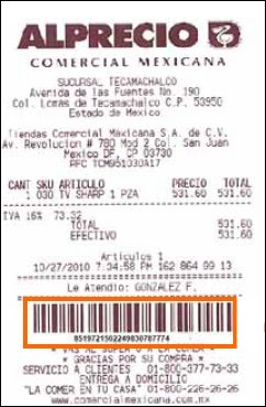 Número de ticket de Comercial Mexicana y Mega