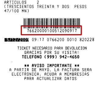 Número de Ticket de Costco