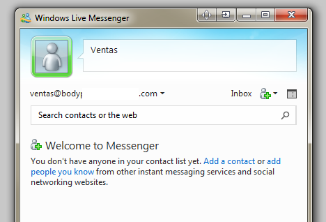 Usando Messenger  con cualquier dirección de email