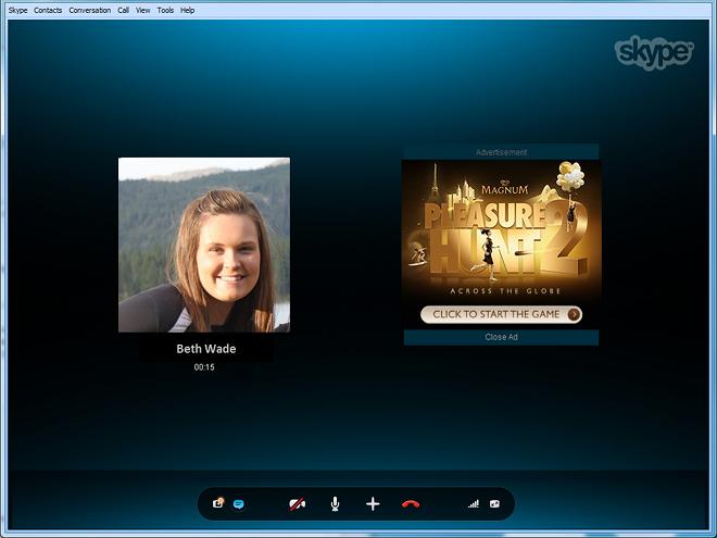 Conversation Ads de Skype en Windows