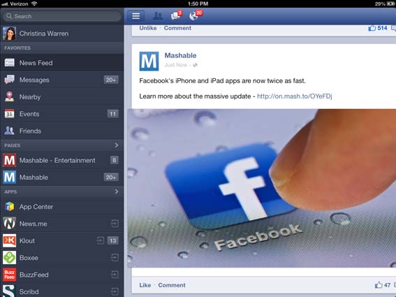 Facebook en iOS se renueva