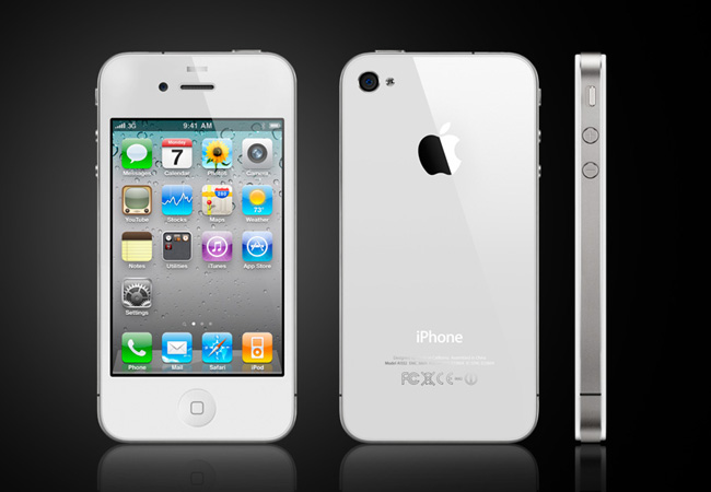 El modelo iPhone 4S en blanco