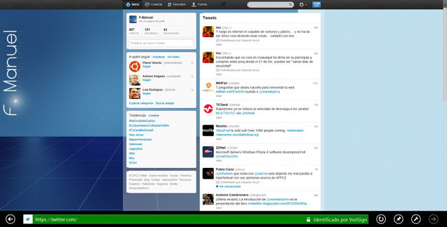 Uno de los pocos clientes Twitter en Windows 8