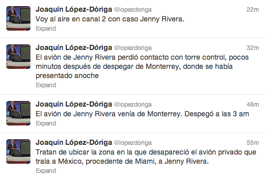 Confirma Lopez Doriga accidente de Jeny Ribera