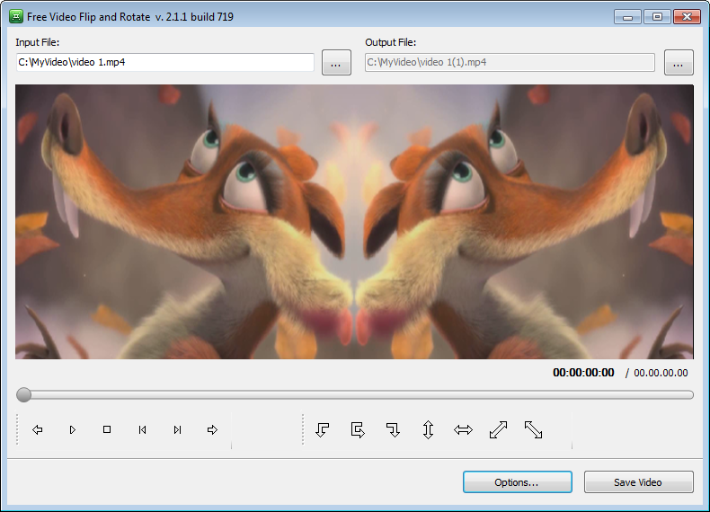 Interfaz Free Video Flip and Rotate