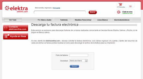 Facturas Electrónicas de Elecktra y Salinas y Rochas