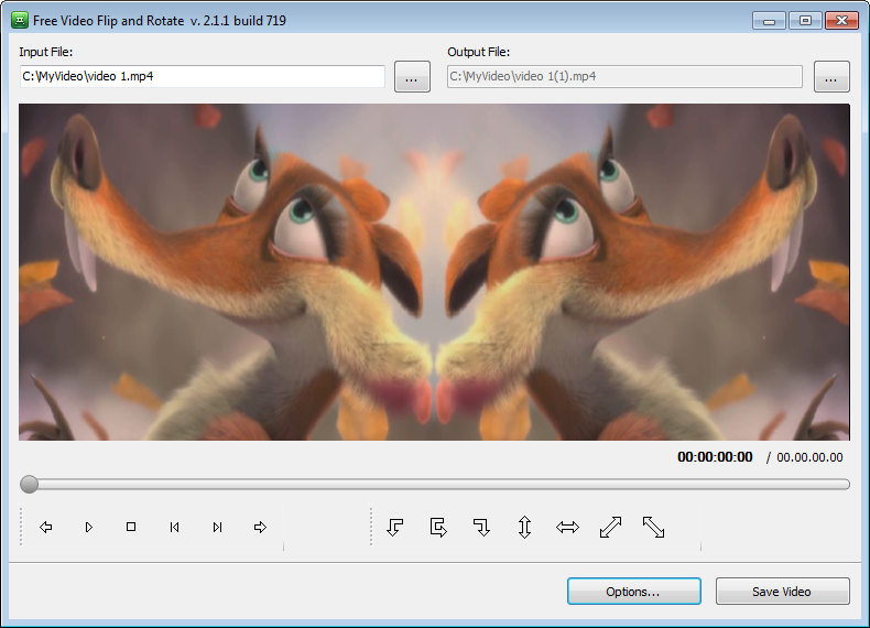 Interfaz Free Video Flip and Rotate 