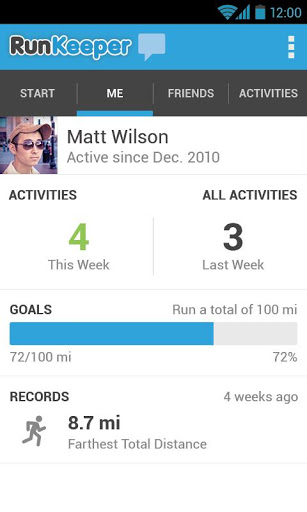 RunKeeper estrenando interfaz en Android