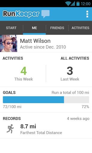 RunKeeper estrenando interfaz en Android