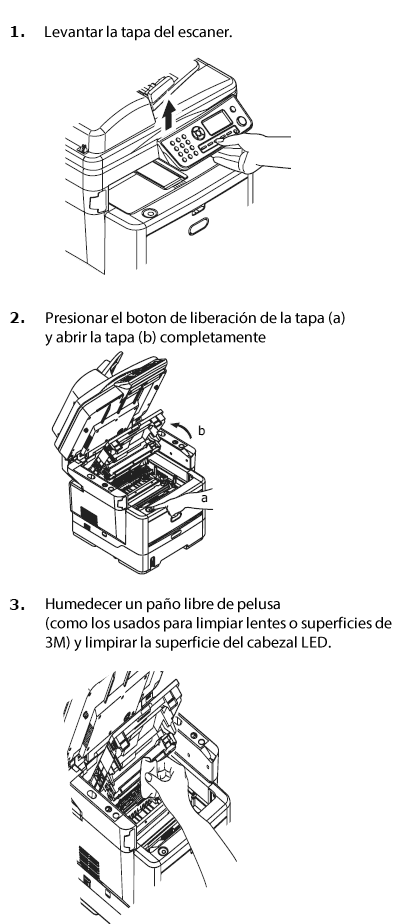 Limpieza Cabezal LED OKI MB460