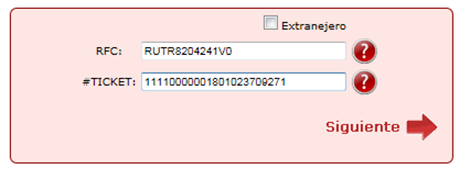 Captura de RFC y Num. de Ticket