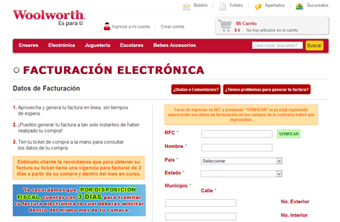 Factura Electrónica Woolworth
