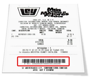 Número de Ticket de Casa Ley para Facturación Electrónica