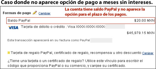 Cuenta con problemas con el pago a meses sin intereses de Paypal