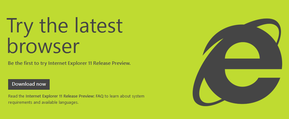 Release Preview Internet Explorer 11