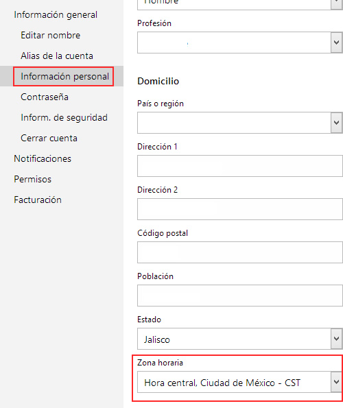 Como ajustar la zona horaria de tu cuenta de Outlook.com