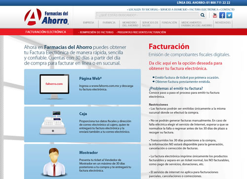 Cuales son los pasos para sacar Sacar Facturas Electrónicas de Farmacias del Ahorro por Internet