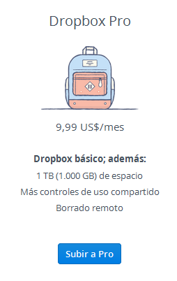 Nuevo plan Pro de Dropbox