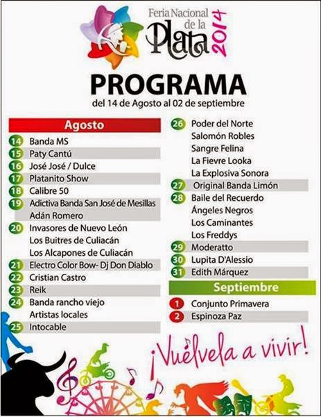 Consulta el programa de la Feria de Fresnillo 2014