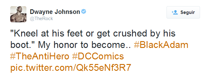 Tweet de Dwayne Johnson 