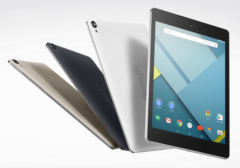 La Nexus 9 llegara en 3 colores. Negro Índigo, Blanco Lunar y Arena.