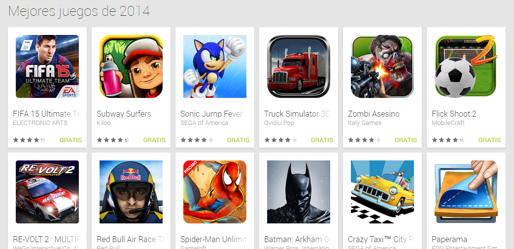 Lo mejor del 2014 en Play Store
