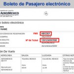 Te indicamos donde aparece el PNR y Num Ticket del Boleto de Pasajero Electrónico de Aeroméxico.