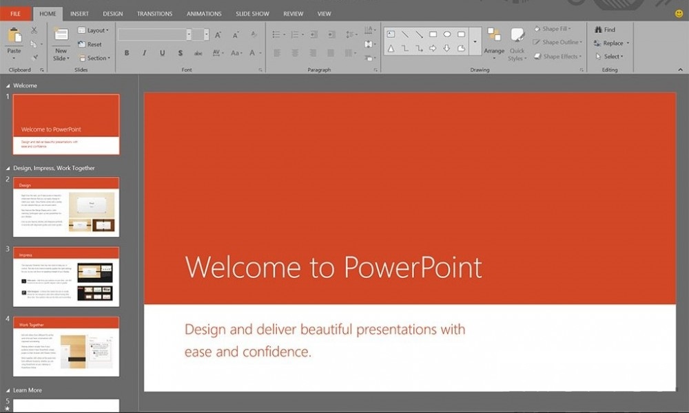 Posible interfaz de Power Point 2016