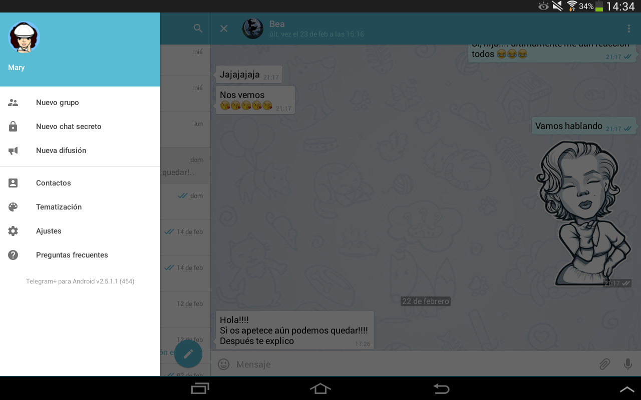 Telegram+ con una variada paleta de colores para personalizar la interfaz