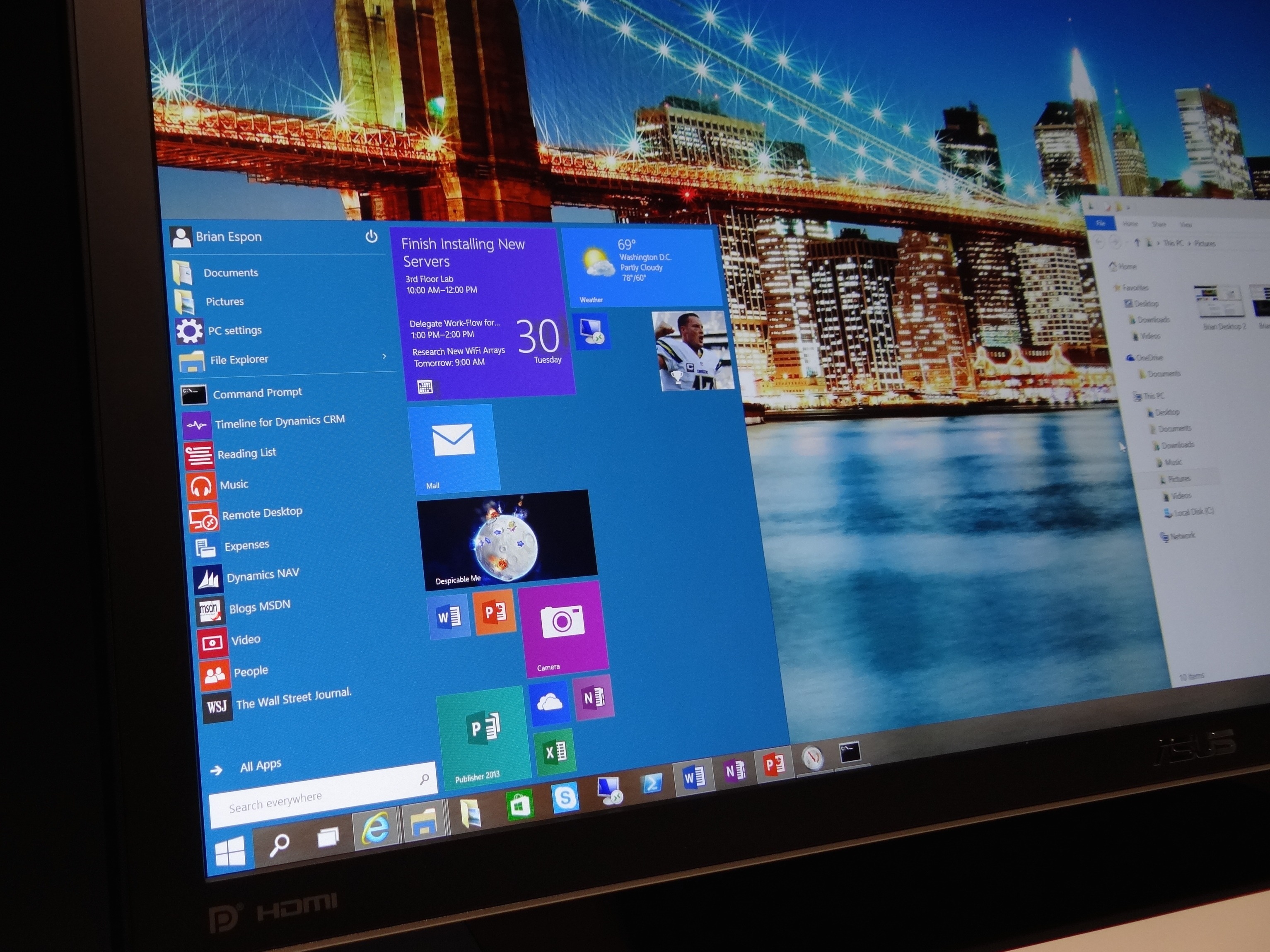 Menú inicio en Windows 10