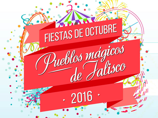 El logo de las Fiestas de Octubre 2016, dedicado a los Pueblos Mágicos de Jalisco