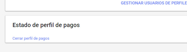 Cerrar Perfil de Pagos Google Play
