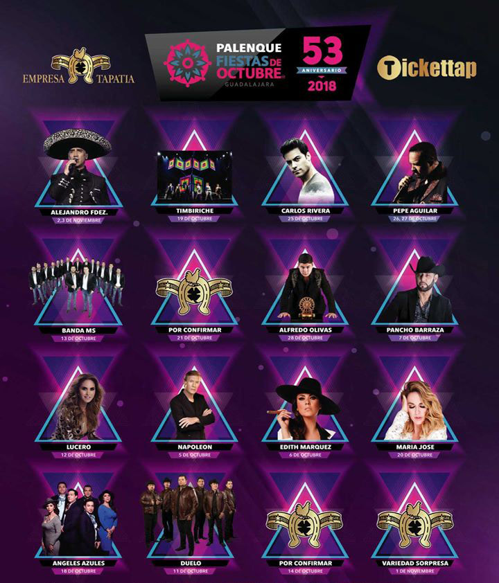 Artistas Palenque Fiestas Octubre 2018